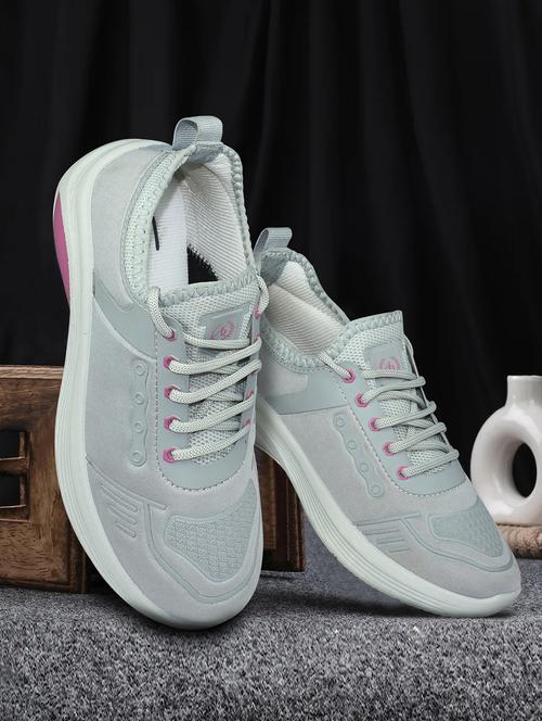 women grey lace-up sports shoes - 21640092 - Very Small Image - 1