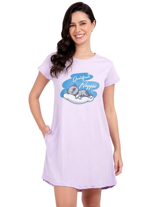 women printed short sleeves sleepshirt - 21641018 - Very Small Image - 1