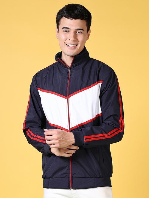 men color block long sleeve bomber jacket - 21641394 - Very Small Image - 1