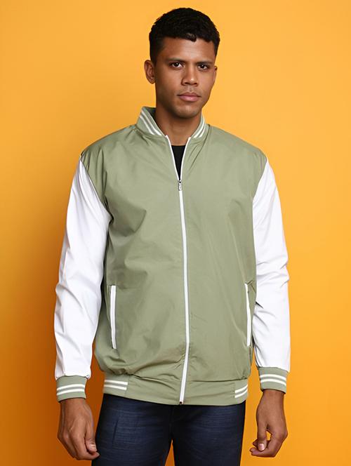 men color block long sleeve varsity jacket - 21642266 - Very Small Image - 1