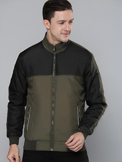 men color block long sleeve casual jacket - 21642276 - Very Small Image - 1