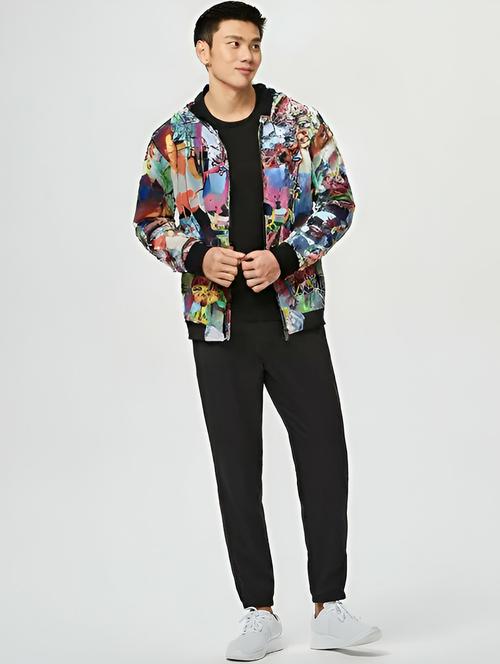 men printed long sleeve casual jacket - 21642324 - Very Small Image - 1