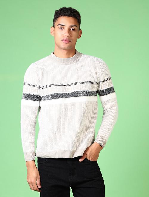 men long sleeves color block pullover - 21642664 - Very Small Image - 1