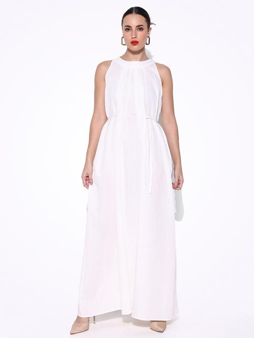 women solid halter neck a-line dress - 21643130 - Very Small Image - 1