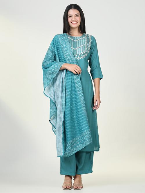 women embroidered kurta pant set with dupatta - 21643213 - Very Small Image - 1