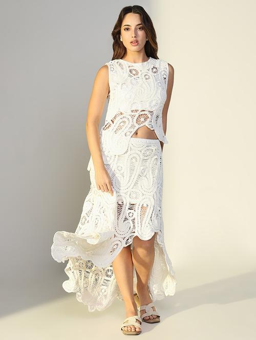 women crochet top and skirt co-ord set - 21643264 - Very Small Image - 1