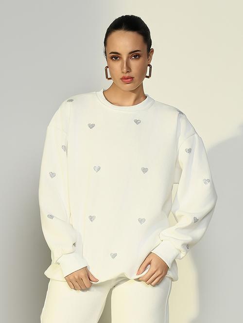 women front print log sleeves sweatshirt - 21643364 - Very Small Image - 1