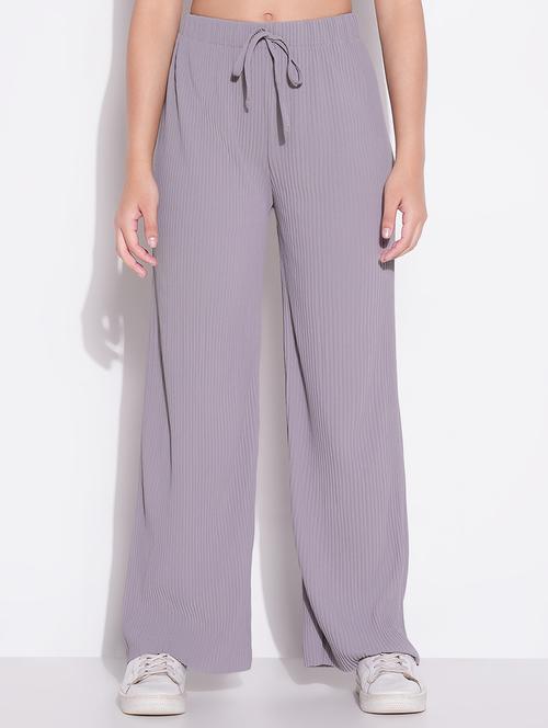 women solid high rise wide leg trouser - 21643540 - Very Small Image - 1