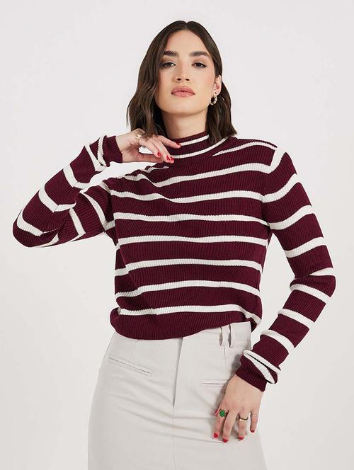 women striped long sleeves pullover - 21643817 - Very Small Image - 1