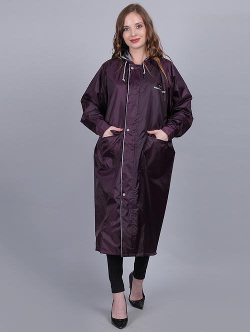 women solid hooded reversible rain coat  - 21643875 - Very Small Image - 1