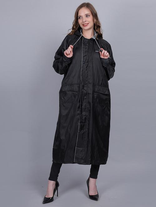 women solid hooded reversible rain coat  - 21643878 - Very Small Image - 1