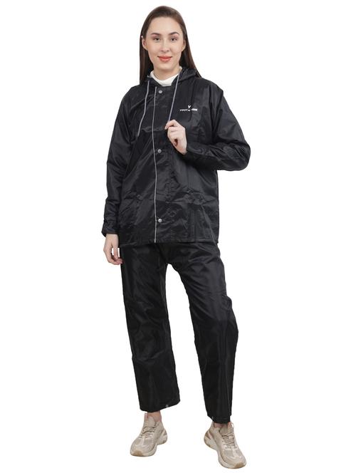 women solid hooded rain suit set   - 21643881 - Very Small Image - 1
