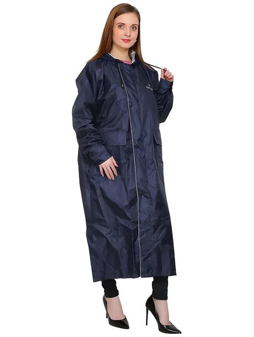 women solid hooded full length rain coat  - 21643882 - Very Small Image - 1