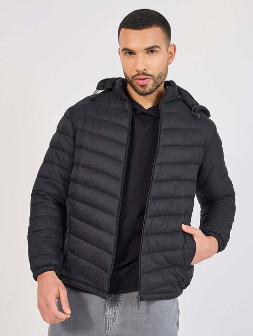 men long sleeves solid quilted jacket - 21643890 - Very Small Image - 1