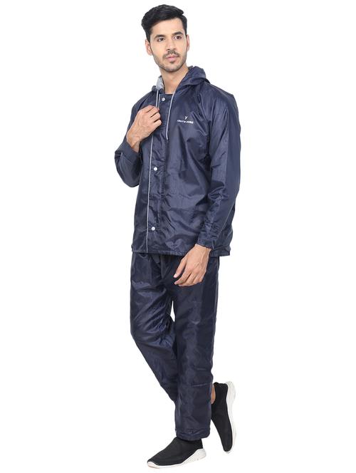 men solid hood neck rain suit set - 21643897 - Very Small Image - 1