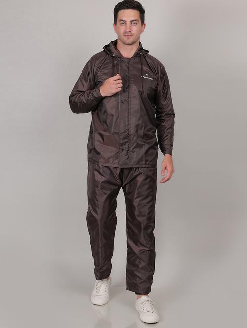 men solid hood neck rain suit set - 21643904 - Very Small Image - 1