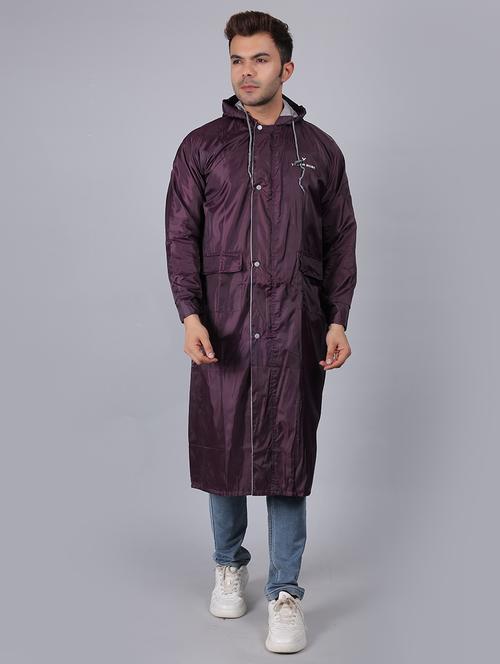 men solid hood neck reversible rain suit set - 21643915 - Very Small Image - 1