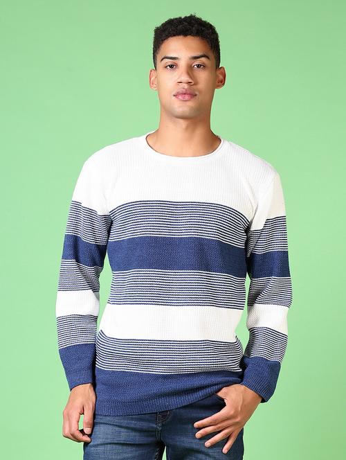 men long sleeves striped pullover - 21644098 - Very Small Image - 1