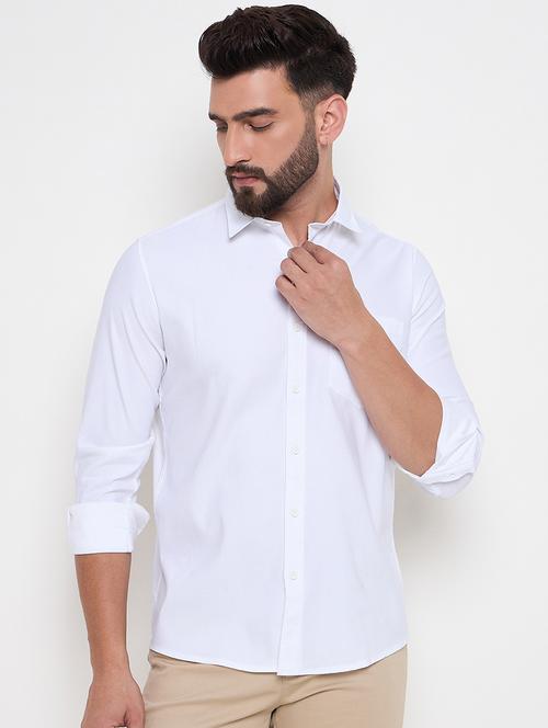 men slim fit solid long sleeve casual shirt - 21644315 - Very Small Image - 1