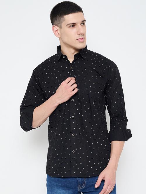 men slim fit printed long sleeve casual shirt - 21644318 - Very Small Image - 1