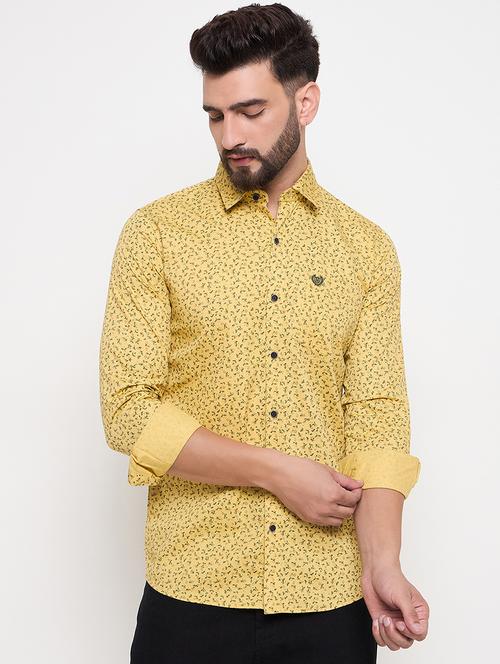 men slim fit printed long sleeve casual shirt - 21644319 - Very Small Image - 1