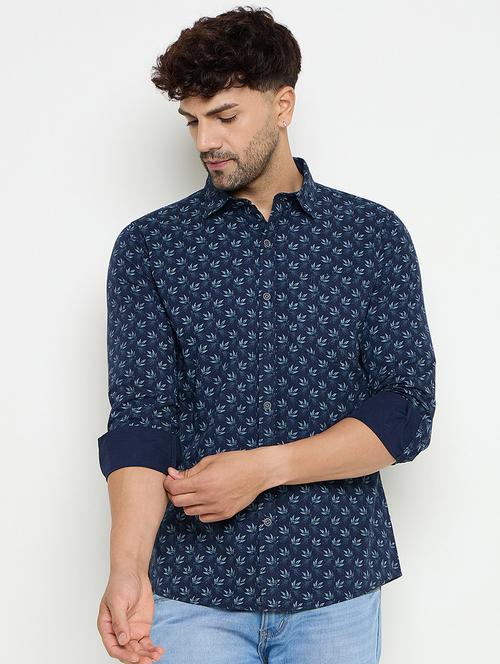 men slim fit printed long sleeve casual shirt - 21644332 - Very Small Image - 1