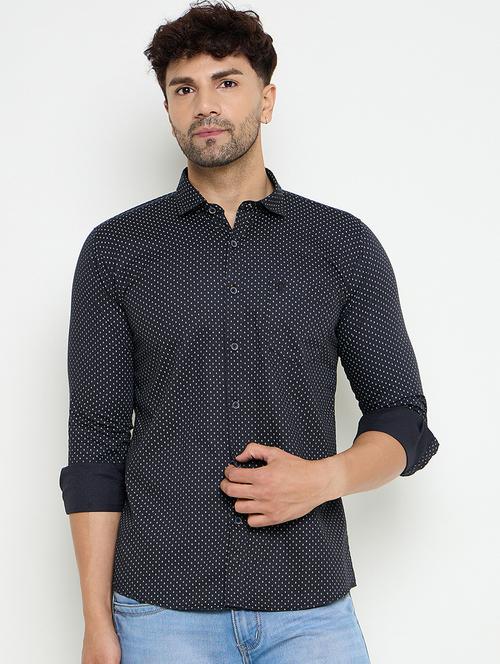 men slim fit printed long sleeve casual shirt - 21644359 - Very Small Image - 1