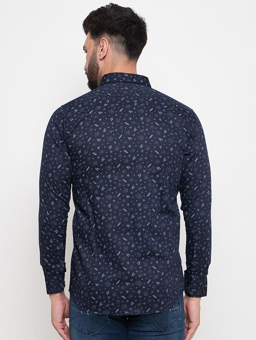 men slim fit printed long sleeve casual shirt - 21644364 - Standard Image - 3