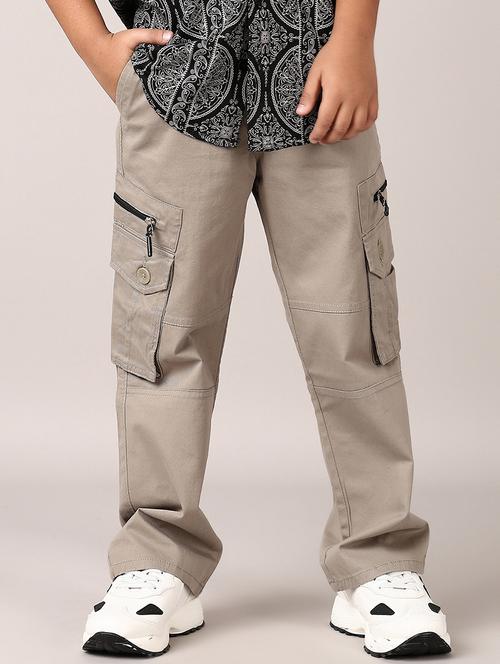 boys solid mid rise cargos  - 21644440 - Very Small Image - 1