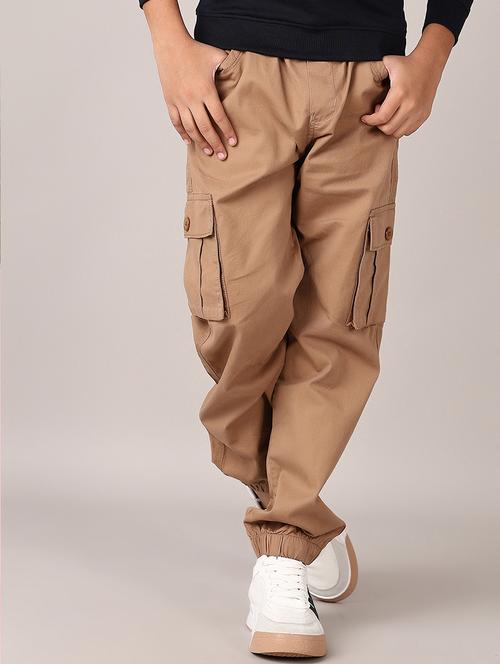 boys solid mid rise cargo - 21644444 - Very Small Image - 1