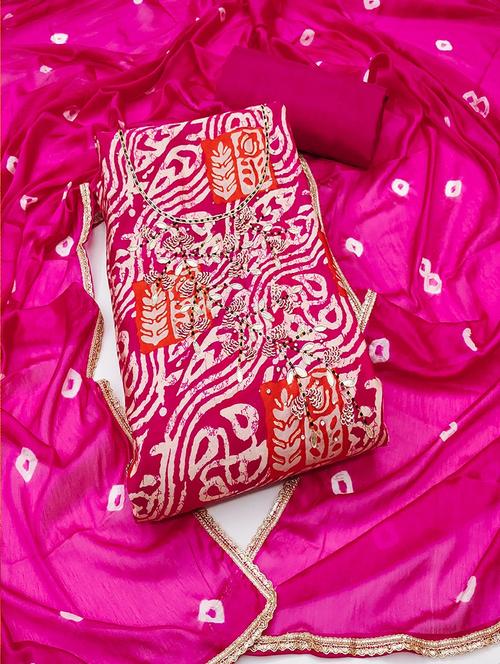 women embroidered 3-piece printed unstitched dress material  - 21645881 - Very Small Image - 1