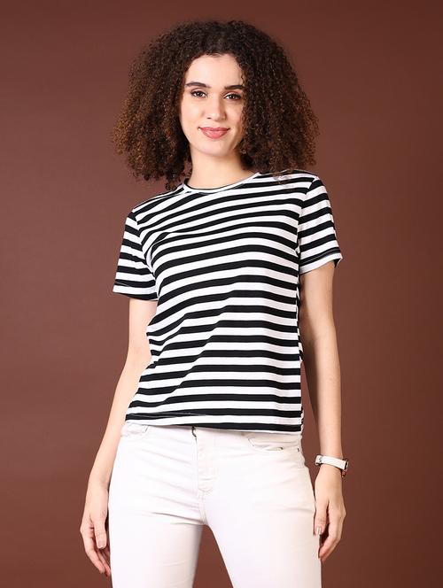 women striped short sleeves t-shirt - 21646088 - Very Small Image - 1