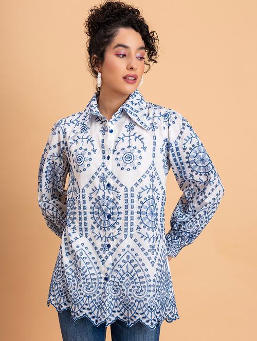 women embroidered long sleeve shirt - 21646597 - Very Small Image - 1