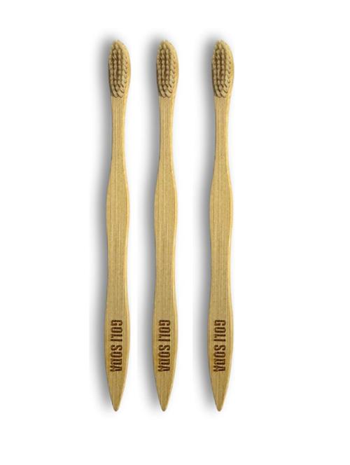 goli soda natural bamboo toothbrush with soft plant based bristles (pack of 3) - 21646830 - Very Small Image - 1