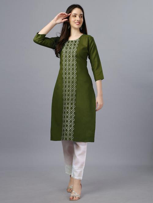 women embroidered three quarter sleeve a-line kurta - 21647388 - Very Small Image - 1