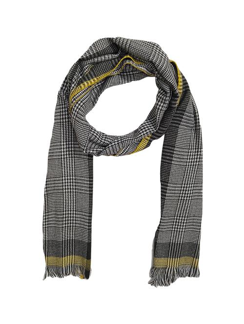 men elegant self design muffler with fringed edges - 21647721 - Very Small Image - 1