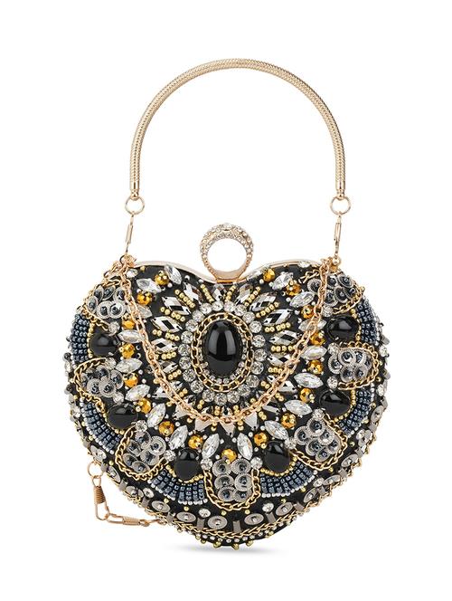 women embellished twistlock metal handle small bag with detachable chain strap - 21648253 - Very Small Image - 1