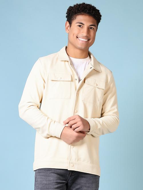 men solid long sleeve shacket - 21648464 - Very Small Image - 1