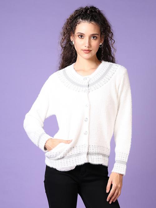 women self designed long sleeve cardigan - 21648488 - Very Small Image - 1