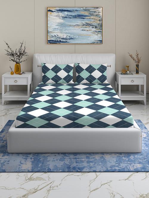 quirky home rome collection premium cotton blend 180 tc flat double wrinklefree bedsheet with 2 pillow covers - 21649383 - Very Small Image - 1