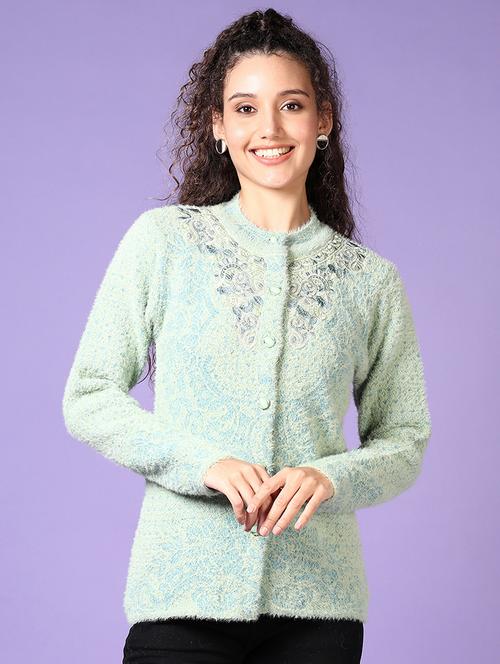 women self designed long sleeve cardigan - 21649778 - Very Small Image - 1