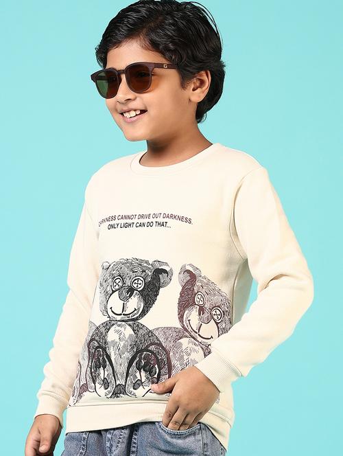 boys beige long sleeve front print sweatshirt - 21649780 - Very Small Image - 1