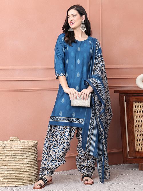 women printed kurta salwar set with dupatta - 21650289 - Very Small Image - 1