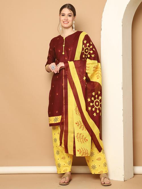 women floral kurta salwar set with dupatta - 21650298 - Very Small Image - 1