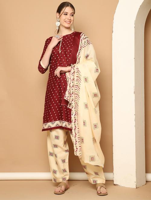 women printed kurta salwar set with dupatta - 21650302 - Very Small Image - 1