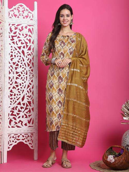 women printed kurta pant set with dupatta - 21650342 - Very Small Image - 1