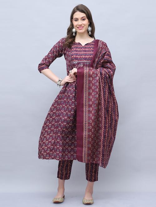 women floral kurta pant set with dupatta - 21650350 - Very Small Image - 1