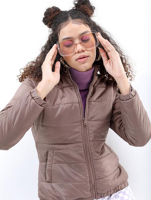 women solid long sleeves quilted jacket - 21650974 - Very Small Image - 1