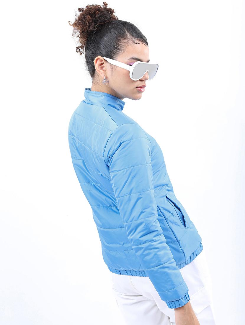 women solid long sleeves quilted jacket - 21650978 - Standard Image - 2