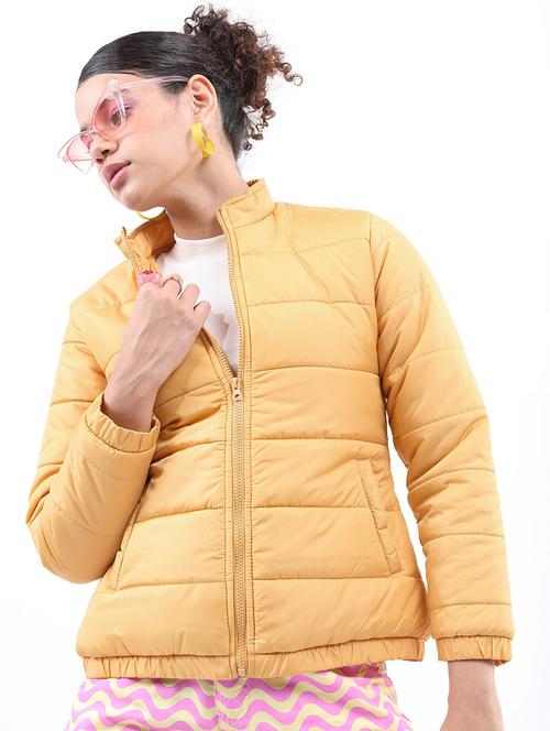 women solid long sleeves quilted jacket - 21650981 - Very Small Image - 1